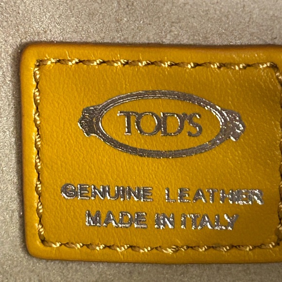 TOD'S Yellow Leather mini Boston embossed logo bag - Picture 13 of 15
